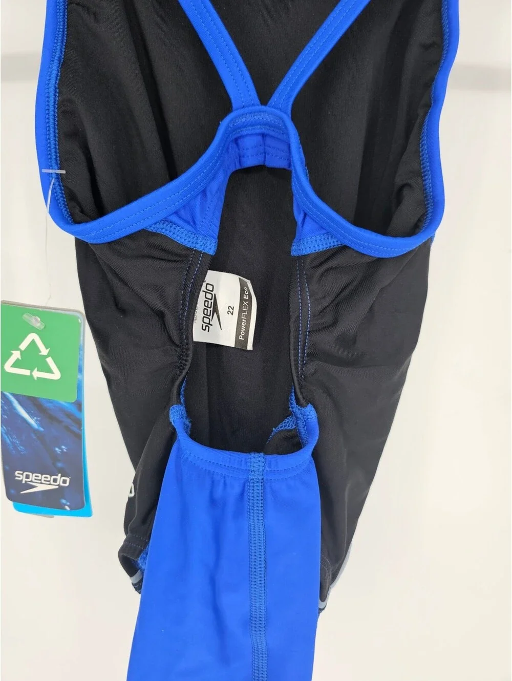 Speedo Girls Sz 22 PowerFLEX Eco One Piece Swimsuit Blue Competition NEW